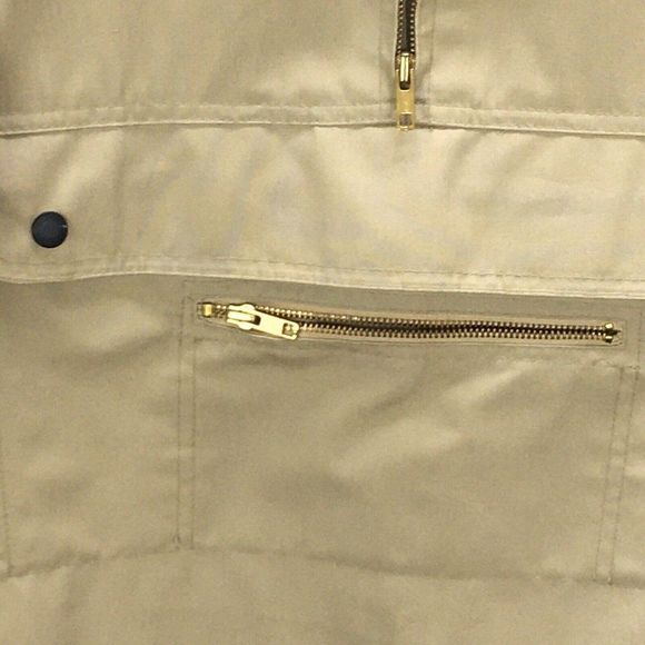 Vintage Skitique Quarter Zip Jacket Womens L Beige Side Tie Zip Pouch Pockets - Picture 10 of 12
